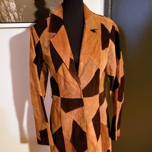 100% Leather Patchwork Coat